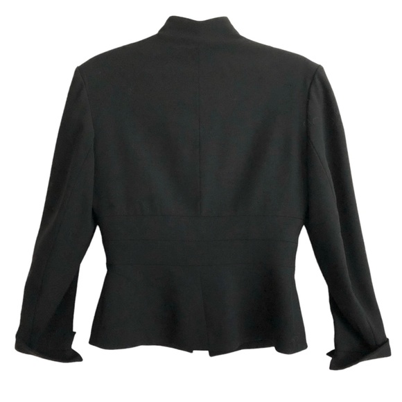 Vintage French Designer Myrene De Premonville Black Fitted Bamboo Blazer 38 EUC - Picture 2 of 7